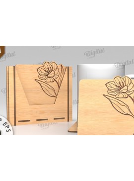 Σετ των 2 Intra απο ξύλο plywood 3mm-4mm πάχος - Σουβέρ λουλουδιών με κουτί αποθήκευσης Δίασταση 30x20 cm INTRAFABR-118908222