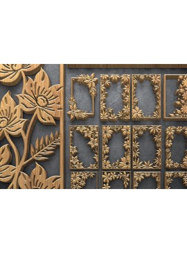 Intra απο ξύλο plywood 3mm-4mm πάχος - Floral Corner Πλαίσιο Laser Cut  Δίασταση 4500x5400 cm INTRAFABR-124693323