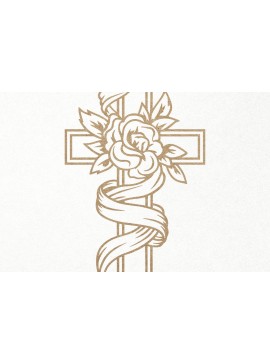 Σετ των 2 Intra απο ξύλο plywood 3mm-4mm πάχος - Floral Cross . Χριστιανός Ιησούς Σταυρός Δίασταση 30x20 cm INTRAFABR-115243190