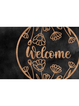 Intra απο ξύλο plywood 3mm-4mm πάχος - Floral κρεμάστρα πόρτας στρογγυλή πινακίδα  Δίασταση 30x20 cm INTRAFABR-117355448