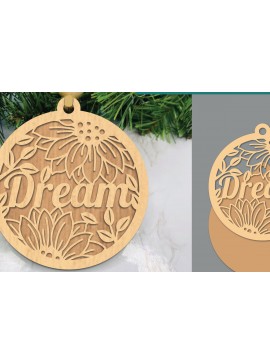 Σετ των 3 Intra απο ξύλο plywood 3mm-4mm πάχος - Floral Dream στολίδι κοπής με λέιζερ  Δίασταση 6x6 cm INTRAFABR-109410337