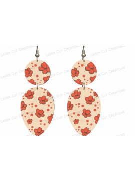 Σετ των 3 Intra απο ξύλο plywood 3mm-4mm πάχος - Σκουλαρίκια floral Drop  Δίασταση 3x3 cm INTRAFABR-124514914