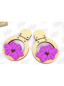 Σετ των 3 Intra απο ξύλο plywood 3mm-4mm πάχος - Σκουλαρίκια με λουλούδια Laser Cut | Αξεσουάρ Δίασταση 3x3 cm INTRAFABR-120961975