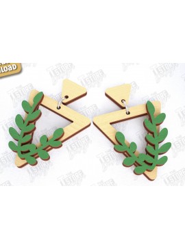 Σετ των 3 Intra απο ξύλο plywood 3mm-4mm πάχος - Σκουλαρίκια με λουλούδια Laser Cut | Αξεσουάρ Δίασταση 3x3 cm INTRAFABR-120961983