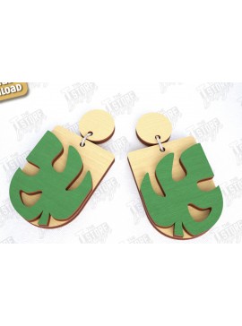 Σετ των 3 Intra απο ξύλο plywood 3mm-4mm πάχος - Σκουλαρίκια με λουλούδια Laser Cut | Αξεσουάρ Δίασταση 3x3 cm INTRAFABR-120561926