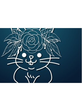 Σετ των 2 Intra απο ξύλο plywood 3mm-4mm πάχος - Floral Easter Bunny Cut  για Cricut Δίασταση 15x15 cm INTRAFABR-26613457