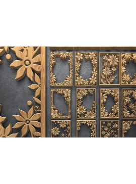 Intra απο ξύλο plywood 3mm-4mm πάχος - Πάνελ κοπής με λέιζερ με φλοράλ πλαίσιο Δίασταση 4500x5400 cm INTRAFABR-124675847