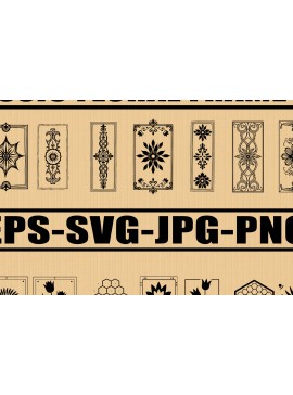 Σετ των 2 Intra απο ξύλο plywood 3mm-4mm πάχος - Floral Frame Laser Cut Πακέτο  Δίασταση 20x25 cm INTRAFABR-123821542