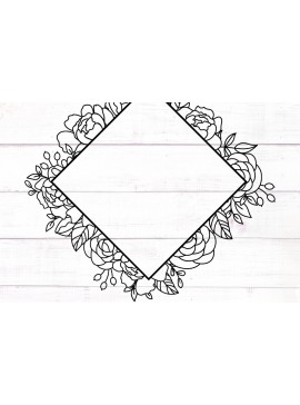 Σετ των 2 Intra απο ξύλο plywood 3mm-4mm πάχος - Floral Full Rhomb Πλαίσιο  Δίασταση 20x25 cm INTRAFABR-117722432