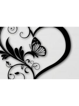 Intra απο ξύλο plywood 3mm-4mm πάχος - Floral Heart Butterfly  #3 Δίασταση 40x50 cm INTRAFABR-33779093
