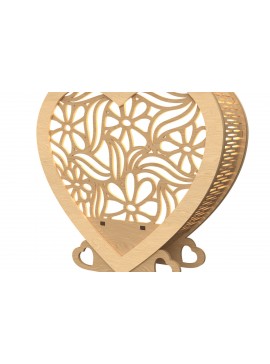 Σετ των 2 Intra απο ξύλο plywood 3mm-4mm πάχος - Floral Heart Lantern  σχέδιο Δίασταση 20x20 cm INTRAFABR-113312017