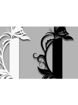 Σετ των 2 Intra απο ξύλο plywood 3mm-4mm πάχος - Floral I Letter Laser Cut  Δίασταση 30x20 cm INTRAFABR-35118121