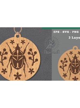 Σετ των 3 Intra απο ξύλο plywood 3mm-4mm πάχος - Στολίδι με λουλουδένιο έντομο  2 Δίασταση 6x6 cm INTRAFABR-112341872