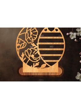 Σετ των 2 Intra απο ξύλο plywood 3mm-4mm πάχος - Στήριγμα κοσμημάτων Floral Cut Laser Δίασταση 20x20 cm INTRAFABR-119830603