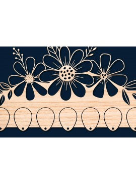 Σετ των 2 Intra απο ξύλο plywood 3mm-4mm πάχος - Πρότυπο κοπής με λέιζερ φλοράλ θήκη κλειδιού  Δίασταση 20x20 cm INTRAFABR-68605459