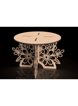 Σετ των 2 Intra απο ξύλο plywood 3mm-4mm πάχος - Floral Lace Plant Pot Stand - Laser Cut Δίασταση 15x15 cm INTRAFABR-118292859