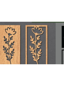 Σετ των 2 Intra απο ξύλο plywood 3mm-4mm πάχος - Floral διακόσμηση με λέιζερ  5 Δίασταση 20x20 cm INTRAFABR-112075767