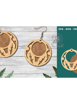 Σετ των 3 Intra απο ξύλο plywood 3mm-4mm πάχος - Σκουλαρίκια με φλοράλ λέιζερ 3 Δίασταση 3x3 cm INTRAFABR-114791140