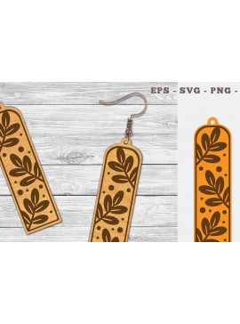 Σετ των 3 Intra απο ξύλο plywood 3mm-4mm πάχος - Σκουλαρίκια με φλοράλ λέιζερ  1 Δίασταση 3x3 cm INTRAFABR-103062354