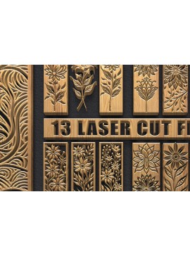 Intra απο ξύλο plywood 3mm-4mm πάχος - Πακέτο πάνελ κοπής με φλοράλ λέιζερ Δίασταση 3600x5400 cm INTRAFABR-122444361