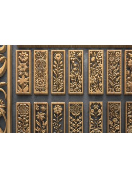 Intra απο ξύλο plywood 3mm-4mm πάχος - Floral σχέδια πάνελ κοπής με λέιζερ Δίασταση 3200x7200 cm INTRAFABR-124639044