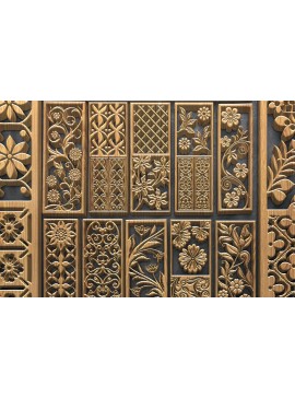 Intra απο ξύλο plywood 3mm-4mm πάχος - Πακέτο  με φλοράλ Laser Cut Panel Δίασταση 4500x5400 cm INTRAFABR-124676615