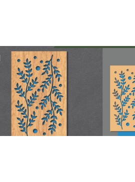 Σετ των 2 Intra απο ξύλο plywood 3mm-4mm πάχος - Διακόσμηση τοίχου με λουλούδια κοπής με λέιζερ 1 Δίασταση 20x20 cm INTRAFABR-113946407