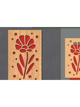 Σετ των 2 Intra απο ξύλο plywood 3mm-4mm πάχος - Διακόσμηση τοίχου με φλοράλ  3 Δίασταση 20x20 cm INTRAFABR-113946509