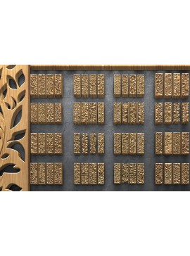 Intra απο ξύλο plywood 3mm-4mm πάχος - Δέσμη πάνελ λουλουδιών με λέιζερ Δίασταση 3200x7200 cm INTRAFABR-125335964