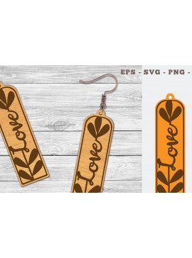 Σετ των 3 Intra απο ξύλο plywood 3mm-4mm πάχος - Floral Love κομμένα σκουλαρίκια λέιζερ  4 Δίασταση 3x3 cm INTRAFABR-103062956