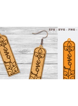 Σετ των 3 Intra απο ξύλο plywood 3mm-4mm πάχος - Floral Love κομμένα σκουλαρίκια λέιζερ  8 Δίασταση 3x3 cm INTRAFABR-103063232