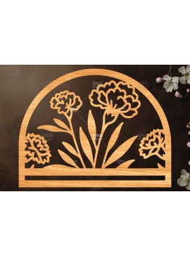 Σετ των 2 Intra απο ξύλο plywood 3mm-4mm πάχος - Φλοράλ Μακραμέ θήκη κοπής με λέιζερ Δίασταση 20x20 cm INTRAFABR-120824413