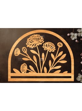 Σετ των 2 Intra απο ξύλο plywood 3mm-4mm πάχος - Φλοράλ Μακραμέ θήκη κοπής με λέιζερ Δίασταση 20x20 cm INTRAFABR-120824438