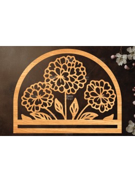 Σετ των 2 Intra απο ξύλο plywood 3mm-4mm πάχος - Φλοράλ Μακραμέ θήκη κοπής με λέιζερ Δίασταση 20x20 cm INTRAFABR-120824454