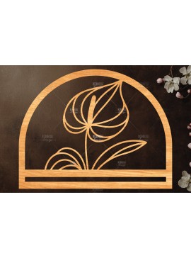 Σετ των 2 Intra απο ξύλο plywood 3mm-4mm πάχος - Φλοράλ Μακραμέ θήκη κοπής με λέιζερ Δίασταση 20x20 cm INTRAFABR-120824464