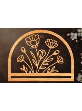 Σετ των 2 Intra απο ξύλο plywood 3mm-4mm πάχος - Φλοράλ Μακραμέ θήκη κοπής με λέιζερ Δίασταση 20x20 cm INTRAFABR-120824474