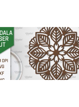 Intra απο ξύλο plywood 3mm-4mm πάχος - Floral σχέδιο τοίχου Mandala με  Δίασταση 30x30 cm INTRAFABR-103247420