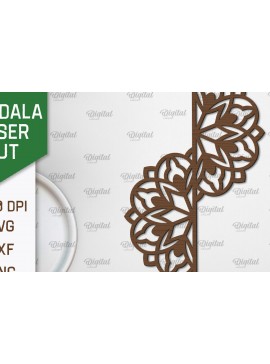Σετ των 2 Intra απο ξύλο plywood 3mm-4mm πάχος - Floral σχέδιο τοίχου Mandala με  Δίασταση 30x30 cm INTRAFABR-103247437