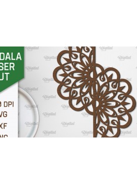 Σετ των 2 Intra απο ξύλο plywood 3mm-4mm πάχος - Floral σχέδιο τοίχου Mandala με  Δίασταση 30x30 cm INTRAFABR-103247208