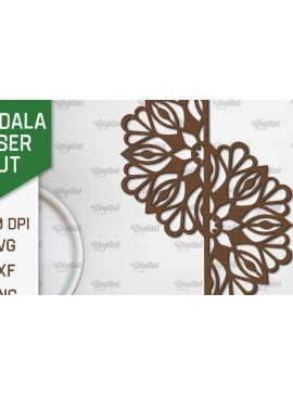 Σετ των 2 Intra απο ξύλο plywood 3mm-4mm πάχος - Floral σχέδιο τοίχου Mandala με  Δίασταση 30x30 cm INTRAFABR-103247255