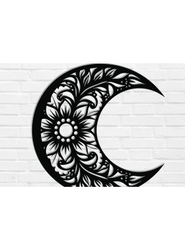 Intra απο ξύλο plywood 3mm-4mm πάχος -  με λέιζερ Floral Moon Δίασταση 40x50 cm INTRAFABR-118875242