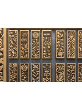 Intra απο ξύλο plywood 3mm-4mm πάχος - Πάνελ κοπής με λέιζερ Floral Nature Δίασταση 3200x7200 cm INTRAFABR-124639929