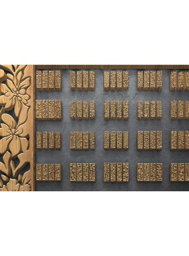Intra απο ξύλο plywood 3mm-4mm πάχος - Πακέτο κοπής με λέιζερ Floral Panel Δίασταση 3200x7200 cm INTRAFABR-125333756