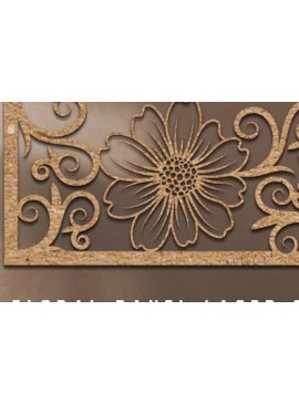 Σετ των 2 Intra απο ξύλο plywood 3mm-4mm πάχος - Floral Panel Laser Cut  Δίασταση 30x20 cm INTRAFABR-99399198