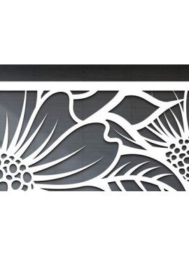 Σετ των 2 Intra απο ξύλο plywood 3mm-4mm πάχος - Floral Panel Laser Cut  Δίασταση 30x20 cm INTRAFABR-99273030