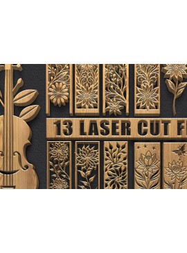 Intra απο ξύλο plywood 3mm-4mm πάχος -  floral panel & βιολιού Δίασταση 3600x5400 cm INTRAFABR-122797915