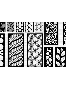 Σετ των 3 Intra απο ξύλο plywood 3mm-4mm πάχος - Στένσιλ νυχιών με λουλουδάτο σχέδιο με λέιζερ Δίασταση 4x4 cm INTRAFABR-125160443