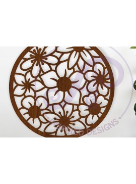 Intra απο ξύλο plywood 3mm-4mm πάχος - Floral μοτίβο τοίχο τέχνης σημάδι Δίασταση 40x50 cm INTRAFABR-118853643