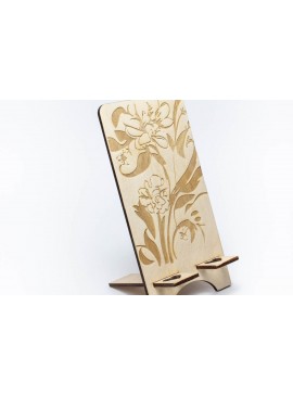 Σετ των 3 Intra απο ξύλο plywood 3mm-4mm πάχος - Floral Τηλεφωνική βάση Δίασταση 6x6 cm INTRAFABR-66194858