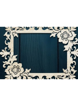 Σετ των 2 Intra απο ξύλο plywood 3mm-4mm πάχος - Floral Κορνίζα Paper-Cut  Δίασταση 20x25 cm INTRAFABR-118208188